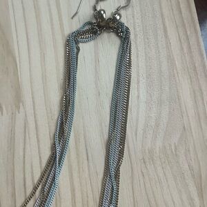 Chic Two-Tone Chain Tassel Earrings